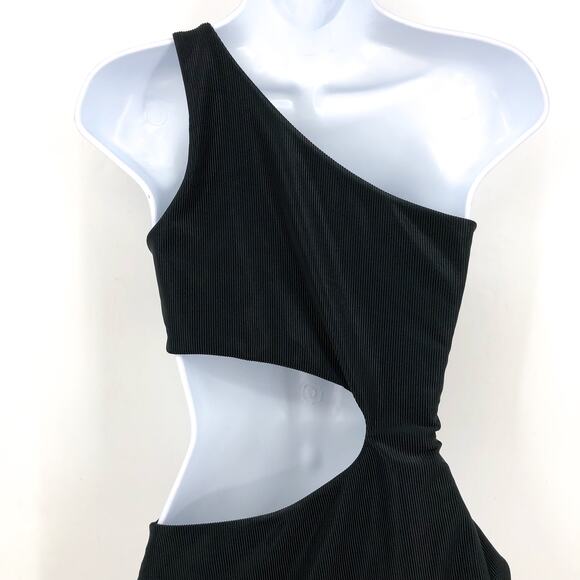 BEACH RIOT Celine One-Piece Swimsuit Small Black Cutout One-Shoulder NWT - Picture 7 of 12